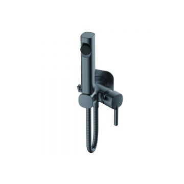 Смеситель с гигиенической лейкой Haiba (Хаиба) оружейная сталь (HB5518-3)