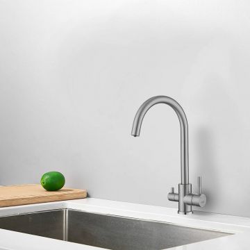 Смеситель для кухни с подключением фильтра воды Haiba (Хаиба) HB43828, хром