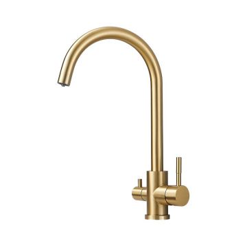 Смеситель для кухни с подключением фильтра воды Haiba (Хаиба) HB43828-5, матовое золото