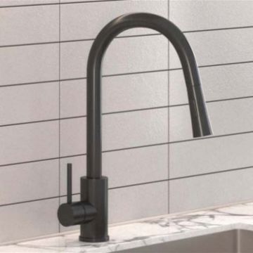 Смеситель для кухни с выдвижным изливом Osgard Forso черный матовый (87273)