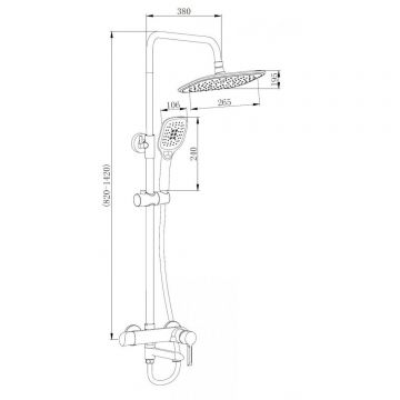 Душевая стойка со смесителем с коротким изливом Osgard Ionic White (92050)