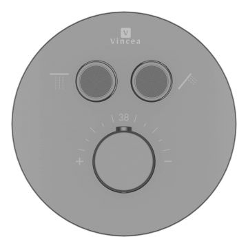 Встраиваемый смеситель для душа Vincea VSCV-322T-MGM двухфункциональный, термостатический, вороненая сталь