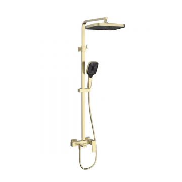 Душевая стойка Vincea (Винчея) Cube VSFS-4C12BG с изливом, брашированное золото