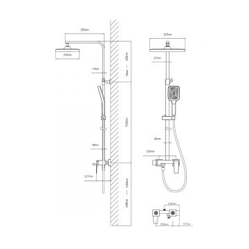 Душевая стойка Vincea (Винчея) Cube VSFS-4C12BG с изливом, брашированное золото