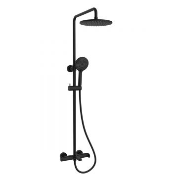 Душевая стойка Vincea (Винчея) Rondo VSFS-1R1MB с изливом, черный матовый