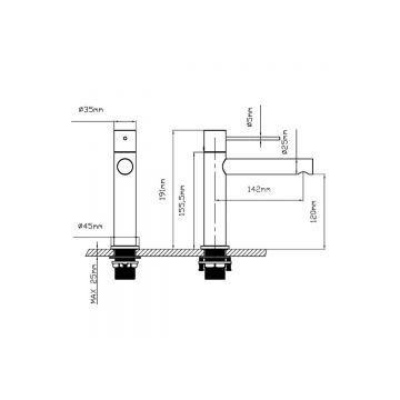 Смеситель для раковины Vincea (Винчея) Aspire VBF-4AS01GM, вороненая сталь