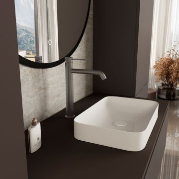 Смеситель для раковины Vincea (Винчея) City VBF-2C2GM однорычажный, вороненая сталь