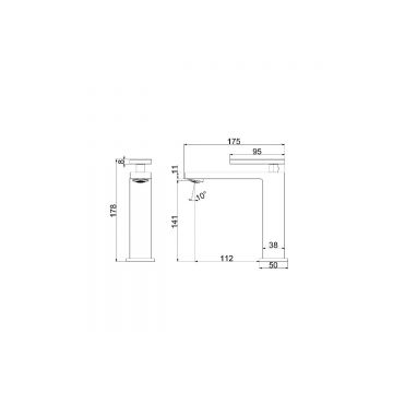 Смеситель для раковины Vincea (Винчея) Dice VBF-2DS1MB однорычажный, черный матовый