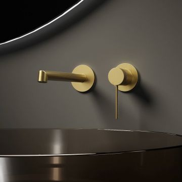 Смеситель для раковины Vincea (Винчея) Rim VBFW-2RM1BG встраиваемый однорычажный, брашированное золото