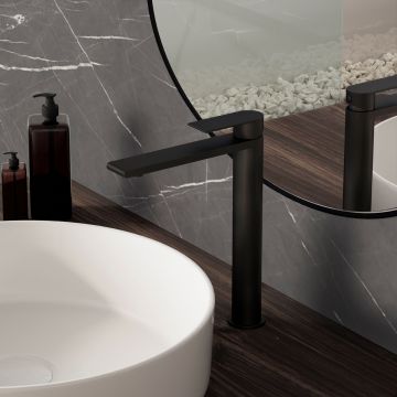 Смеситель для раковины Vincea (Винчея) Vogue (SS) VBF-2VS2MB однорычажный, черный матовый