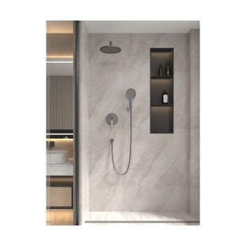 Встраиваемая душевая система Veconi (Векони) TEORA, графит брашинг TE-500-GR-C4