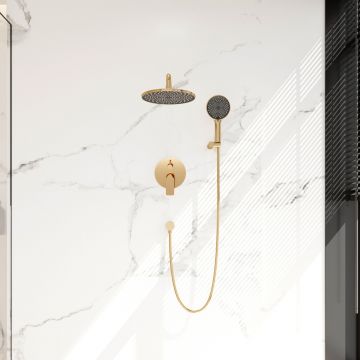 Встраиваемая душевая система Veconi (Векони) TEORA, золото брашинг TE-500-G-C4