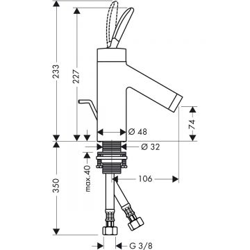 Смеситель для раковины Axor (Аксор) Starck Classic 10010000 хром