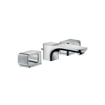 Смеситель для раковины Axor (Аксор) Urquiola, на 3 отверстия, 50, с отдельными розетками, со сливным гарнитуром, 11041000 хром