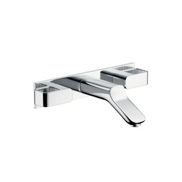 Смеситель для раковины Axor (Аксор) Urquiola, на 3 отверстия, с панелью и изливом 168 мм, с незапираемым сливным набором, СМ (нужна СЧ 10303180) 11042000 хром