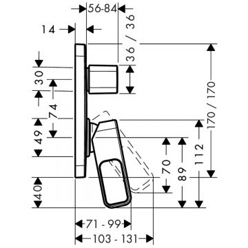 Смеситель для ванны Axor (Аксор) Urquiola, однорычажный, скрытого монтажа, 11425000 хром