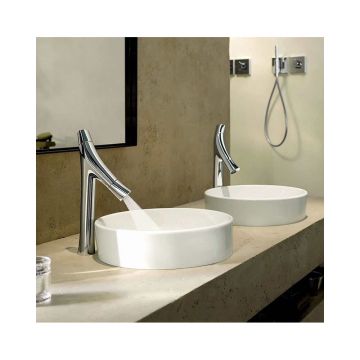 Смеситель для раковины Axor (Аксор) Starck Organic в форме таза, с двумя рукоятками, без донного клапана 12012000 хром