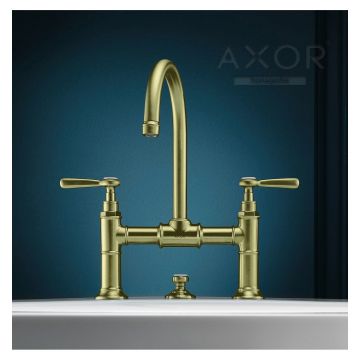 Смеситель для раковины Axor (Аксор) Montreux, с двумя рукоятками 16511950 шлифованная медь