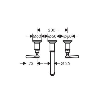 Смеситель для раковины Axor (Аксор) Montreux, на 3 отверстия, скрытого монтажа, 16534820 Шлифованный никель
