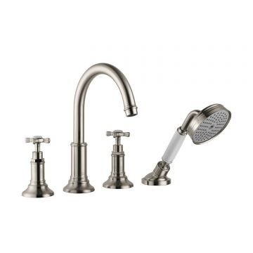 Смеситель для ванны Axor (Аксор) Montreux, на 4 отверстия, 16544820 Шлифованный никель