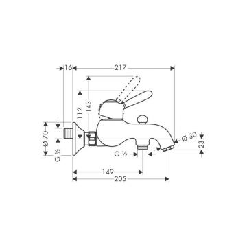 Смеситель для ванны Axor (Аксор) Carlton 17410090 хром/золото