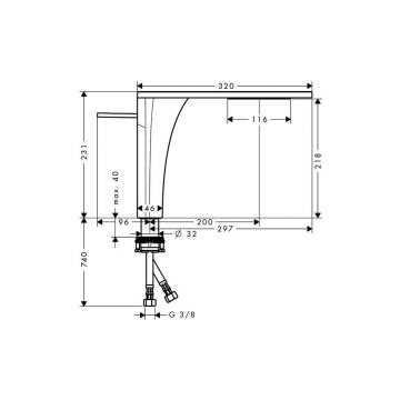 Смеситель для раковины Axor (Аксор) Massaud в форме таза, однорычажный 18020000 хром