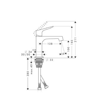 Смеситель для раковины Axor (Аксор) Citterio M, однорычажный 34010000 хром