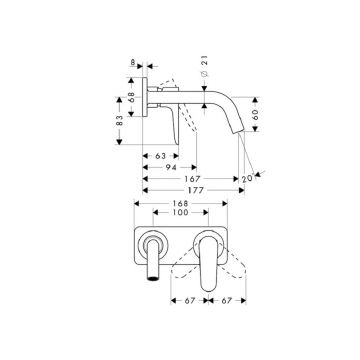 Смеситель для раковины Axor (Аксор) Citterio M, однорычажный, с незапираемым сливным набором, 34112000 хром