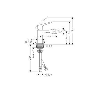 Смеситель для биде Axor (Аксор) Citterio M, однорычажный 34210000 хром