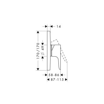 Смеситель для душа Axor (Аксор) Citterio M, однорычажный, 34625000 хром