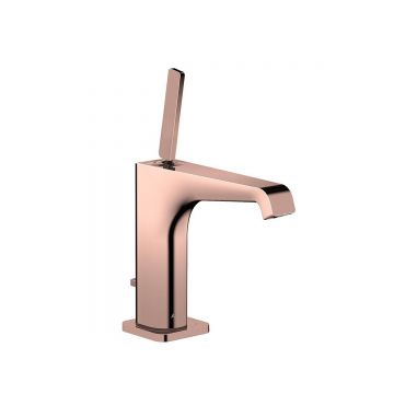 Смеситель для раковины Axor (Аксор) Citterio E, однорычажный, 130, со сливным гарнитуром, 36100300 красное золото