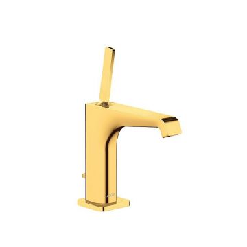 Смеситель для раковины Axor (Аксор) Citterio E, 125, однорычажный, со сливным гарнитуром, 36100990 полированное золото