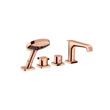 Смеситель на борт ванны Axor (Аксор) Citterio E, на 4 отверстия, с термостатом, 36411300 красное золото