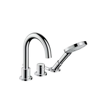 Смеситель на край ванны Axor (Аксор) Uno, на 3 отверстия, с рукояткой-петлей, хром (нужна СЧ 154851) 38436000 хром