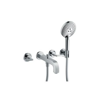 Смеситель для ванны Axor (Аксор) Citterio, на 3 отверстия, настенный, с рычаговыми рукоятками, с отдельными розетками, хром (нужна СЧ 10303180) 39448000 хром