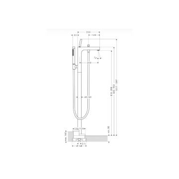 Смеситель для ванны Axor (Аксор) Citterio, однорычажный, напольный, ½’ (нужна СЧ 10452180) 39451000 хром