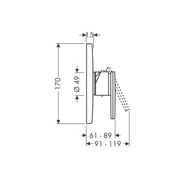 Смеситель для душа Axor (Аксор) Citterio, однорычажный, 39655000 хром
