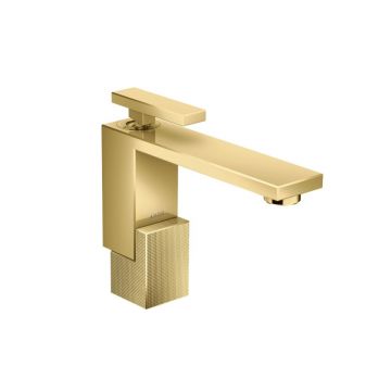 Смеситель для раковины Axor (Аксор) Edge, с донным клапаном push/open, излив 160 мм, 46011990 полированное золото