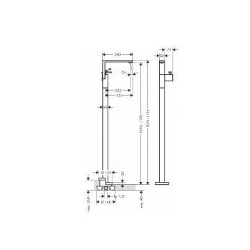 Смеситель для раковины Axor (Аксор) Edge, напольный, 46041990 полированное золото