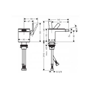 Смеситель для биде Axor (Аксор) MyEdition, со сливным клапоном push-open,без панели 47212000 хром