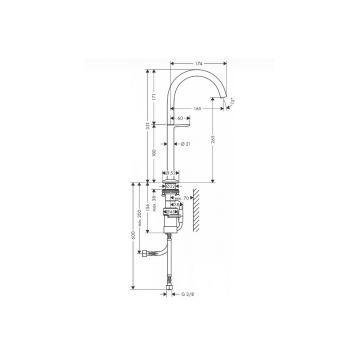 Смеситель для раковины Axor (Аксор) One Select, для накладной раковины, со сливным клапаном, 48030670 матовый черный