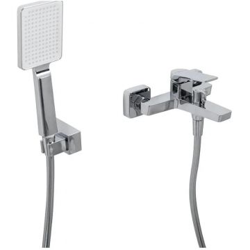 Смеситель для ванны и душа BelBagno (Бельбагно) Ardente в комплекте с ручным душем, шлангом и держателем, хром ARDENTE-VASM-CRM