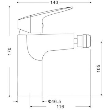 Смеситель для биде BelBagno (Бельбагно) Due без донного клапана, хром DUE-BD-CRM-W0