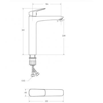 Смеситель для накладной раковины BelBagno Due без донного клапана, хром DUE-LMC-CRM-W0