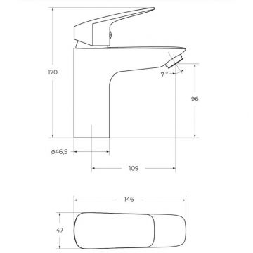 Смеситель для раковины BelBagno (Бельбагно) Due без донного клапана, хром DUE-LVM-CRM-W0