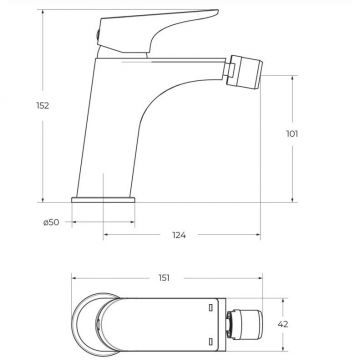 Смеситель для биде BelBagno (Бельбагно)Marino без донного клапана, хром MARINO-BD-CRM-W0