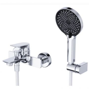 Смеситель для ванны и душа BelBagno (Бельбагно)Marino в комплекте с ручным душем, шлангом и держателем, хром MARINO-VASM-CRM