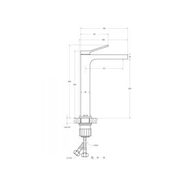 Смеситель для накладной раковины BelBagno Albano без донного клапана, хром ALBANO-LMC-CRM-W0