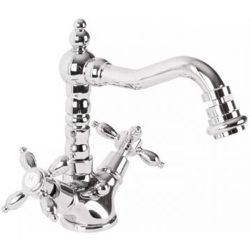 Смеситель на биде Cezares (Цезарис) с донным клапаном хром, ручки хром NOSTALGIA-BS2-01