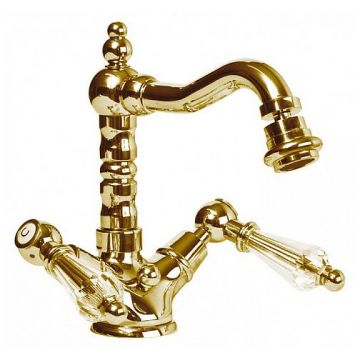 Смеситель на биде Cezares (Цезарис) с донным клапаном, исполнение бронза, ручки Swarovski DIAMOND-BS2-02-Sw